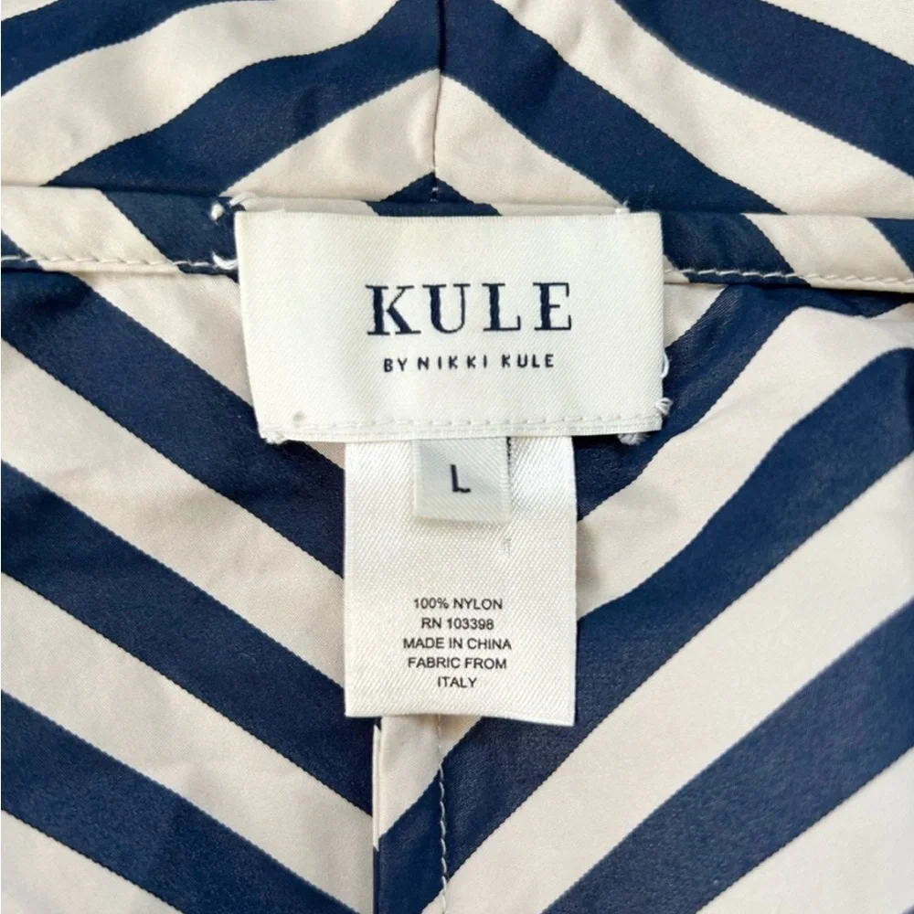 KULE Navy Striped Nylon Windbreaker Jacket L - Picture 4 of 4